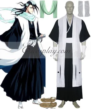 65% bavlna+35% polyester Japonské Anime Oblečenie Bleach 6. Divízie Kapitán Kuchiki Byakuya Cosplay Kostým E001