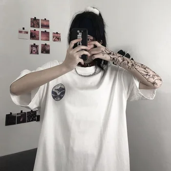 Alt Oblečenie, Horské Tlač T-shirt Ženy Grunge Streetwear Retro Tričko Cyber Y2K Egirl Topy Japonský Harajuku tshirts žena