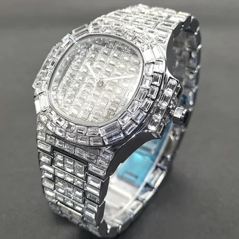 MISSFOX Muži Hodinky Top Značky Trend Diamant z Nehrdzavejúcej Ocele Muž Quartz Hodiny Kola Strieborné Kalendár Nepremokavé pánske Náramkové hodinky