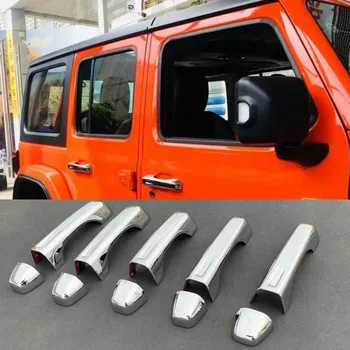 Pre Jeep Wrangler JL 2018 2019 2020 2021 2022 Chrome Auto Strane Dverí Rukoväť Kryt Výbava 10 Ks/set Nálepky Styling Príslušenstvo