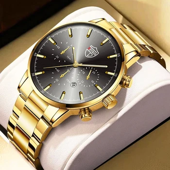reloj hombre Športové pánske Hodinky Luxusné Mužov Business Nerezové Náramkové hodinky Kalendár Módne Mens Príležitostných Kožené Hodinky